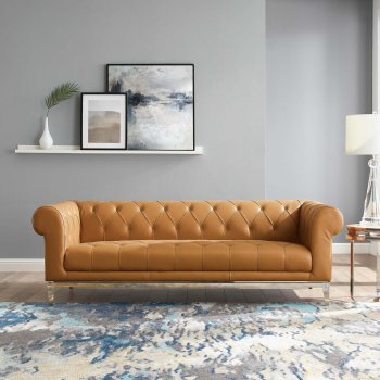 Idyll Sofa in Tan Leather by Modway w/Options [MWS-3441 Idyll Tan]