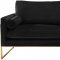 Mila Sofa 678 in Black Velvet Fabric by Meridian w/Options