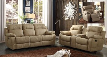 Marille Motion Sofa 9724TPE in Taupe by Homelegance w/Options [HES-9724TPE Marille]