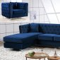 Jesse Sectional Sofa 668 in Navy Velvet Fabric by Meridian