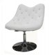 Sandy Swivel Chair in White Leatherette by Whiteline Imports