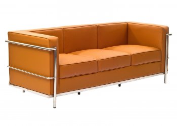 Charles Petite Leather Sofa in Tan by Modway w/Options [MWS-Charles Petite Tan]