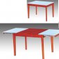 Cherry Finish Contemporary Dining Room w/Frosted Glass Top Table