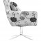 Espresso or Black & White Floral Microfiber Contemporary Chair