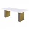 Carla Dining Table 106651 White Marble Top by Coaster w/Options