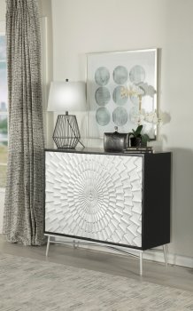 Josie Accent Cabinet 959584 in Black & Silver by Coaster [CRCA-959584 Josie]