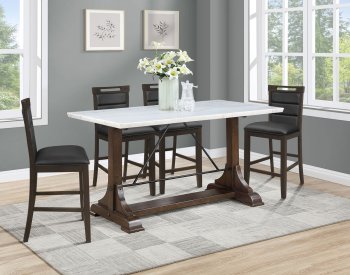 Aldrich Counter Ht 5Pc Dining Set 182438 by Coaster w/Marble Top [CRDS-182438 Aldrich]