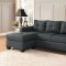 Phelps Sectional Sofa & Ottoman 9789DG - Dark Gray - Homelegance