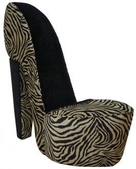 Zambia Coffee Fabric Modern High-Heel Shoe Chair