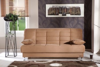 Vegas Rainbow Brown Sofa Bed in Microfiber by Istikbal [IKSB-VEGAS-Rainbow Brown]