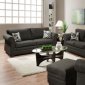 Midnight Fabric Modern Sofa & Loveseat Set w/Padded Arms