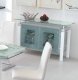 D109 Buffet w/Glass Top & White Legs