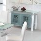 D109 Buffet w/Glass Top & White Legs