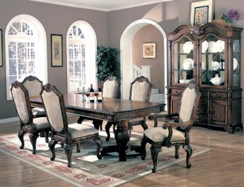 Saint Charles Dining Table in Deep Brown by Coaster w/Options [CRDS-100131-Saint Charles]