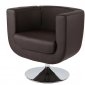 Bliss Swivel Chair in Chocolate Leatherette by Whiteline Imports