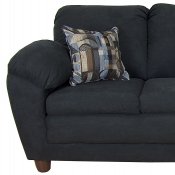 Black Fabric Modern Sofa & Loveseat Set w/Optional Chairs