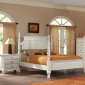 White Finish 5Pc Modern Bedroom Set w/Poster Bed