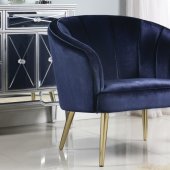 903034 Set of 2 Accent Chairs in Blue Velvet by Coaster