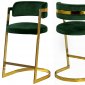 Stephanie Counter Stool 796 Set of 2 Green Velvet by Meridian