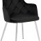 Salvatore Dining Chair 758 Set of 2 Black Velvet Fabric Meridian