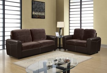 U1305 3Pc Sofa Set in Brown Fabric by Global w/Options [GFS-U1305 Brown]