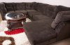 Mocha Brown Suede Fabric Modern 3PC Sectional Sofa