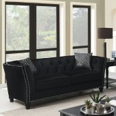 Abercarn Sofa CM6986 in Black Flannelette Fabric w/Options