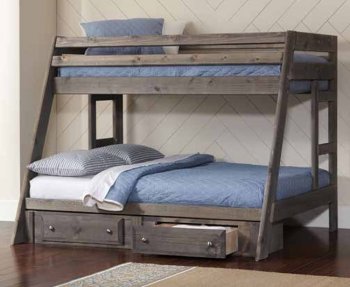 Wrangle Hill 400830 Bunk Bed in Gun Smoke by Coaster w/Options [CRKB-400830 Wrangle Hill]