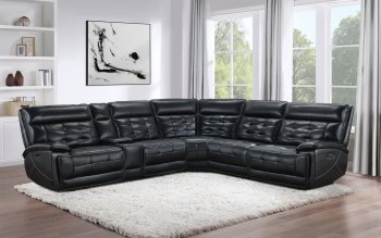 Hewitt Power Motion Sectional Sofa 609610PP Black - Coaster [CRSS-609610PP Hewitt]