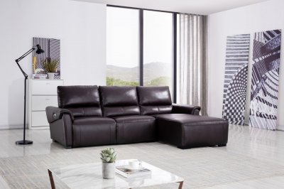 S275 Power Motion Sectional Sofa in Brown Leather Beverly Hills