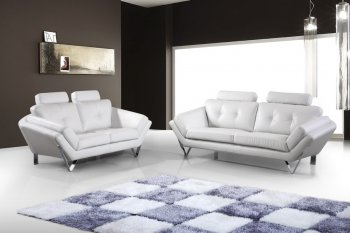 7029 Sofa & Loveseat in White Bonded Leather by American Eagle [AES-7029 White]