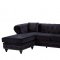 Sabrina Sectional Sofa 667 in Black Velvet Fabric by Meridian