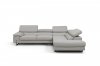 Piagge Motion Sectional Sofa Light Gray Leather by Beverly Hills