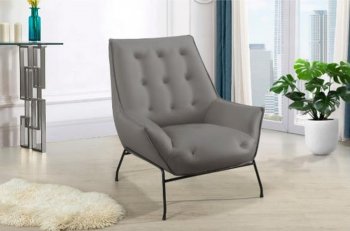 U8933 Accent Chair in Light Gray Leather by Global [GFAC-U8933 Light Gray]