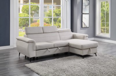 Cadence Sectional Sofa 9403BE in Beige Microfiber by Homelegance