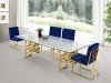 Pierre Glass Top Dining Table 714 in Golden Tone w/Options