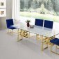 Pierre Glass Top Dining Table 714 in Golden Tone w/Options