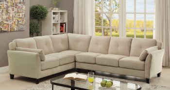 Peever II Sectional Sofa CM6368BG in Beige Flannelette Fabric [FASS-CM6368BG Peever II]