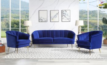 Eivor Sofa LV00210 in Blue Velvet by Acme w/Options [AMS-LV00210 Eivor]