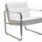 Arnold Chair in White Leatherette by Whiteline Imports