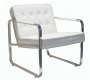 Arnold Chair in White Leatherette by Whiteline Imports