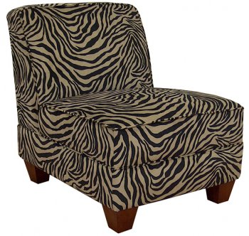 Zambia Coffee Fabric Modern Armless Chair w/Wooden Legs [PMCC-85-Coffee]