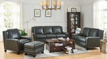 Easton Sofa & Loveseat Set Leather Italia - Graystone w/Options [LIS-2056-Easton Graystone]