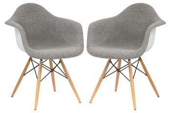 Willow Set of 2 Accent Chairs W24GRT in Grey by LeisureMod [LMCC-W24GRT-Willow Grey]