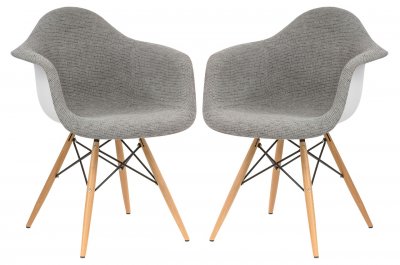 Willow Set of 2 Accent Chairs W24GRT in Grey by LeisureMod