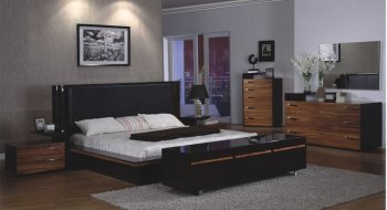 Two-Tone High Gloss Finish Contemporary Bedroom [EFBS-101 Tamara]