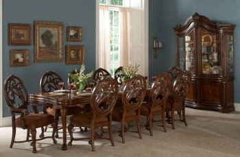 2105 Montvail Dining Table by Homelegance in Cherry w/Options [HEDS-2105 Montvail]