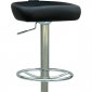 Black & Chrome Set of 2 Modern Swivel Barstools w/Metal Footrest