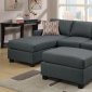 F7496 Sectional Sofa in Grey Fabric by Boss w/Ottoman