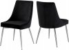 Karina Dining Chair 784 Set of 2 Black Velvet Fabric by Meridian